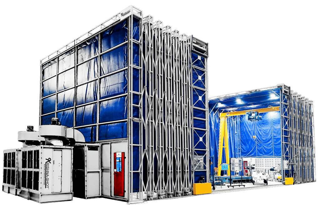 retractable dry spray booth